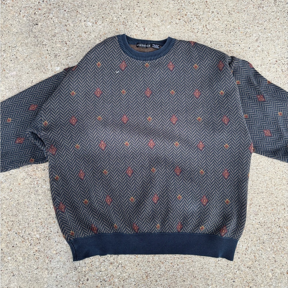 Men's Blue Patterned Sweater